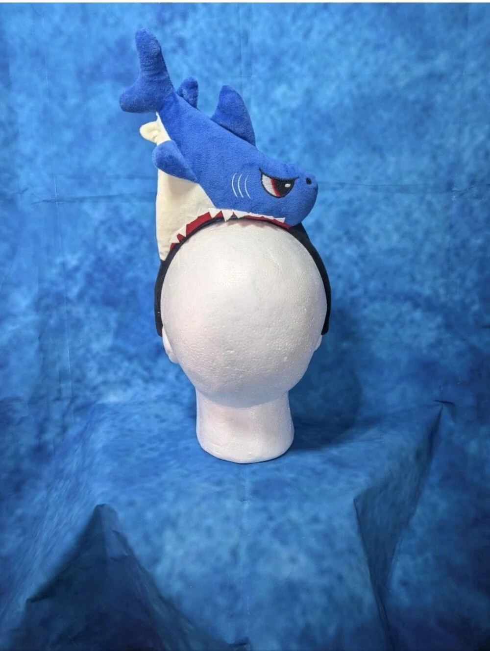Shark Plush Headband Festive Funny Blue OSFM Open Box